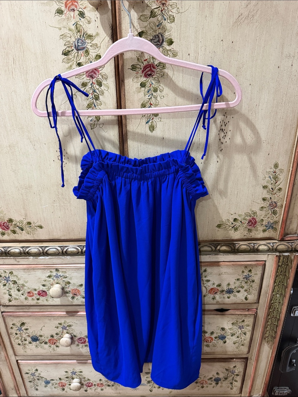 Royal Blue Tie-Shoulder mini